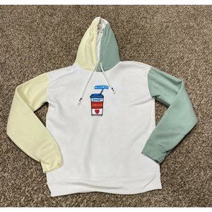 juniors romwe hoodie multicolor medium